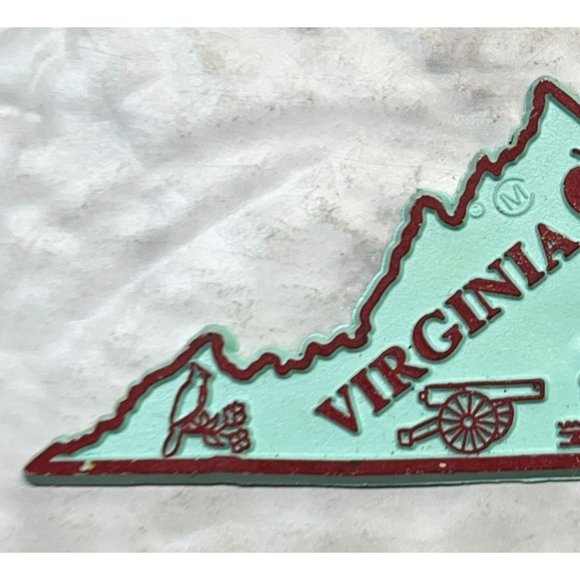 Virginia State Outline Refrigerator Magnet Capitol Cardinal Cannon Pawpaw - Picture 5 of 6
